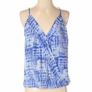 Eight Sixty Blue Tie Dye Faux Wrap Cami